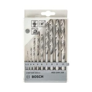 Bosch Professional HSS Twist Drill Bit Ground (1, 2, 3, 4, 5, 6, 7, 8, 9, 10 mm) (10 pcs set)
