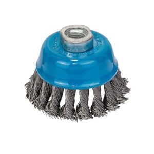 Bosch Wire Cup Brush, Knotted Wire, Dia-75Mm, For M14 Thread, For 125Mm Angle Grinder, For Heavy Duty Cleaning Work Such As Removing Heavy Rust, Underseal, Paint, Pack Of 1