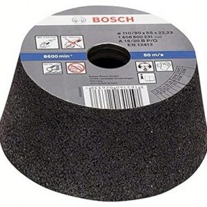 Bosch Professional Conical Cup Wheel Suitable For Metal And Cast Iron, Min Dia – 90Mm, Max Dia – 110Mm, Height- 55Mm, 16 Grit, Pack Of 1