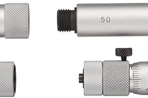 Mitutoyo 137-201 Tubular Vernier Inside Micrometer, Extension Rod Type, 50-150mm Range, 0.01mm Graduation, -0.009mm Accuracy, 3 pcs Extension Rods