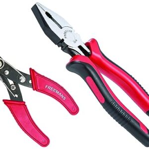FREEMANS 8-Inch Combination Plier With PVC Sleeve and 5-Inch Wire Stripper & Cutter