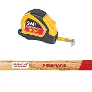 FREEMANS Ikon 5m:19mm Measuring Tape + Ball Pien Hammer 200gm