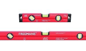 FREEMANS Box Section Aluminium Spirit Levels with Magnet (30 and 60 cm)
