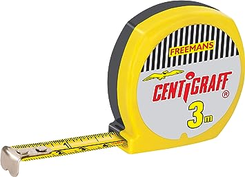 FREEMANS Centigraff 3 m 13 mm Measuring Tape (Yellow and Black) – Set of 10 Pcs