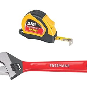 FREEMANS Ikon 5m:19mm Measuring Tape + 8″ Adjustable Wrench