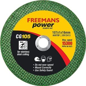 FREEMANS 4-Inch Double Net Cut off Wheels for Metal and Stainless Steel Cutting using Angle Grinder, Green – Pack of 25 Pieces