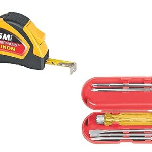 FREEMANS Ikon 5m:19mm Auto-lock Measuring Tape + TK05 Magnetic Screw Driver Tool Kit (5pcs) for home/multipurpose use