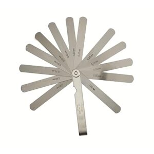 Mitutoyo 184-305S Thickness Feeler Gage Set, Straight Leaves, 0.05-1mm Thickness, 100mm Length, 13 Leaves