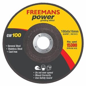 FREEMANS 4-Inch Power Grinding Wheels (Set of 25 Pieces)- Black
