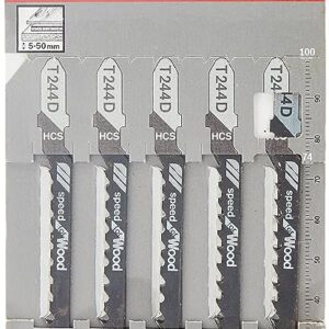 Bosch T244D Jigsaw Blades 5pcs Wood Metal, Multicolor