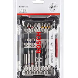 Bosch Professional 20 Pcs Mixed Screwdriver Bits Set, With 25mm And 65mm Screwdriver Bit, HSS-R Metal Drill Bits, In A Robust Packaging