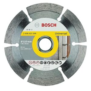 Bosch Professional Diamond Cutting Discs With 16/20 mm Bore, 4″ / 110mm Diameter & Segment Height 10mm, Pack Of 1