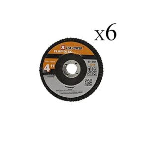 Xtra-Power 18100 Flap Disc , 4"/110 mm (Black, Pack of 6