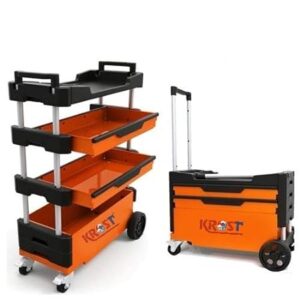 KROST Multi-Functional Steel Foldable Tool Trolley | Tools Trolley | Garage Trolley.