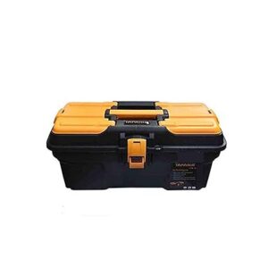 Taparia PTB16 Compact Plastic Tool Box with Organizer (Orange and Black)