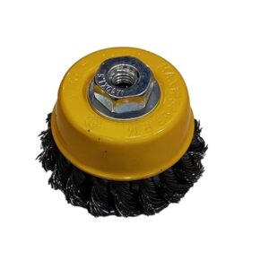 Xtra Power Twisted wire Cup Brush 3 inch or 75 mm - M10x1.5 Thread Pack of 5 pcs