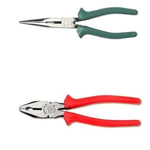 Taparia Steel Long Nose Plier and Combination Plier Set (Multicolor, 2-Pieces)