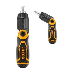 INGCO 13 IN 1 Ratchet Screwdriver Set, INGCO Style Ratchet Handle Folding Handle, High Auality Ratchet 12 Pcs 6.35 * 25mm Screwdriver Bits