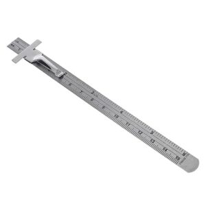Mitutoyo 950-300, Pocket Steel Rule, 6/150mm (1/64″/1mm), 1/2″ Wide, With Pocket Clip”