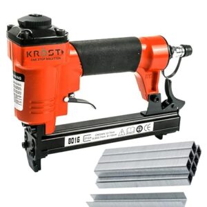 KROST Aluminum Air Stapler with 2000 Pieces Stapler-Pin Combo 8016 (Orange, Standard)