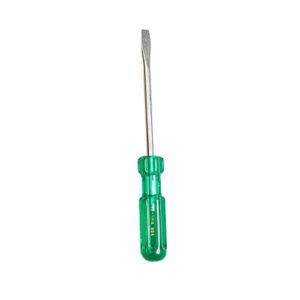 Taparia 924 Steel (8.0 x 1.0mm) Flat Tip Screw Driver (Green and Silver)