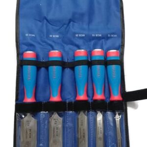 TAPARIA Wood Working Chisel Set of 5 Hardened Chisel Set with Carrying Pouch Tool Kit
