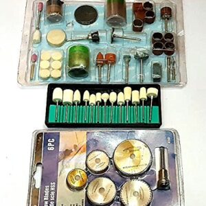 KROST Metal Grinding Polishing Buffing and Circular Saw Accessories Set with 3 mm Shank (Multicolour, 118 Pieces)