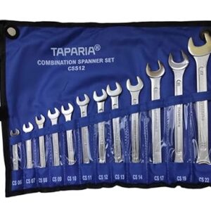 TAPARIA Combination Spanner Set 12pc Wrench Chrome Vanadium CSS12