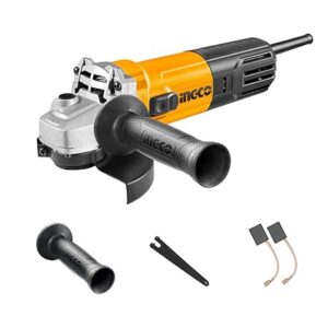 INGCO Angle Grinder, 125mm | 1100W | 11000 RPM Power Grinder, M14 Electric Metal ​Grinder with 1pcs Auxiliary Handle and 1 set extra carbon brushes