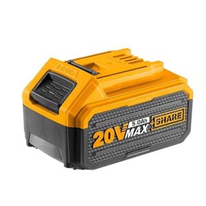 INGCO Lithium-ion Battery Pack, 20V 5.0Ah Battery, Long Lating Battery, Compatible with All INGCO 20V Power Tools, LED Battery Power Indicator, Charger Not Included