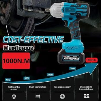Krost Pro 1000Nm Torque Cordless Impact Wrench with 37V Dual Battery Kit