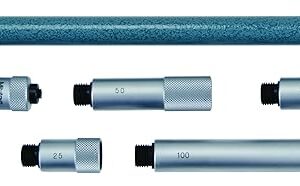 Mitutoyo 137-208 Tubular Vernier Inside Micrometer, Extension Rod Type, Carbide Tipped Face, 50-500mm Range, 0.01mm Graduation, -0.019mm Accuracy, 6 pcs Extension Rods