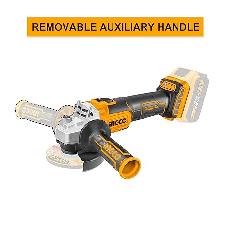 INGCO Cordless Angle Grinder, Brushless Motor, 20V Lithium-ion Angle Grinder(NOT INCLUDES BATTERY AND CHARGER), M10 | 3000/8500rpm, Power Grinder for Cut Through Metals, PVC Pipe, or Sharpen Tools - Image 6