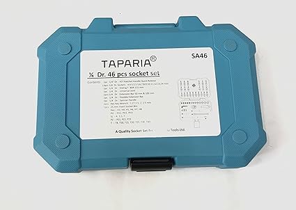 Taparia 1641N-10 Curved Jaw Vice Grip Plier+Taparia SA46 Steel Socket Set (Blue, 46-Pieces) - Image 5