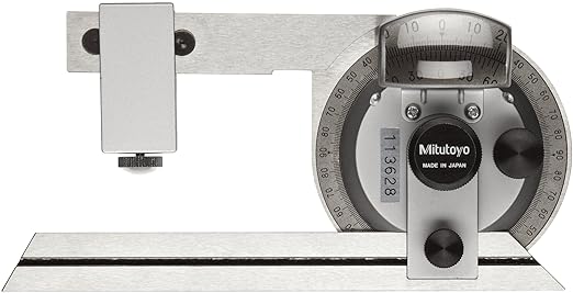 Mitutoyo 187-904, Universal Bevel Protractor, 6 Blade, 5 minute Vernier Resolution
