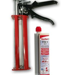 KROST Aluminum Fisher Injection Fis V 360S with 9 inch Heavy Duty Caulking Gun (Red)