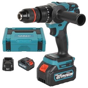 KROST Pro Series 37V Cordless Brushless Hammer Drill Machine,13mm Metal Chuck With 2×5.0Ah Li-ion Batteries And 1pc Fast Charger