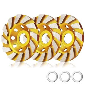 KROST 4 inch Diamond Cup Grinding Wheel, 12-Segments Heavy Duty Turbo Row Grinding disc for Angle Grinder Polishing and Cleaning Concrete Granite Marble Stone Rock Cement (3)