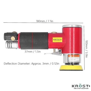 KROST Mini 3" Pneumatic Polisher, Portable Air Sander Kit with Grinding Disc for Mechanical Sanding, Polishing - Image 4