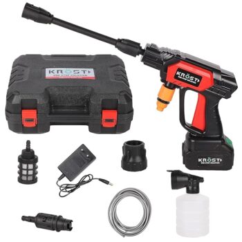 KROST 21V Portable Cordless Pressure Washer, High Pressure Car Washer, Suitable for Car Washing Gardening Fences Siding