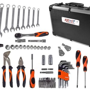 KROST 76pcs Mechanics Aluminum Case Garage Tool Set | Hand Tools Set | Spanner Set | Wrench Set | Screwdriver Set. (76pcs Mechanics Tool Set)