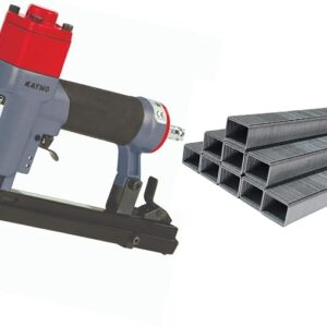 Kaymo Pneumatic Stapler Gun Long Nose ECO-PS8016LN Grey with Red with 80 Series 8016 Heavy Duty Staple Size 9mm (10000 Pieces)