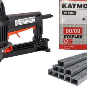 Kaymo Electric Stapler XPRO-ES8016 Black 6-16mm with 80 Series 8009 Heavy Duty Staple Size 9mm (10000 Pieces)