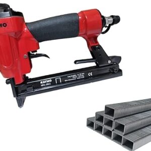 Kaymo Pneumatic Stapler NEO-80LC Red with Black 80 Series 3-16mm with Heavy Duty Staple – 9 mm (Pieces10000)