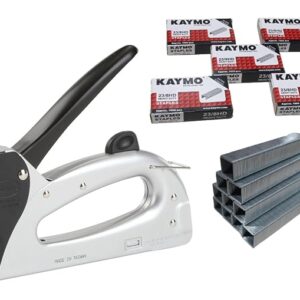 Kaymo Hand Tacker M-10 Metal Body 6-10mm with Stapler Pin 23/8-H Heavy Duty Staple Pins 23 Series H - 8mm - Pack of 5 (Staples Pins 5000)