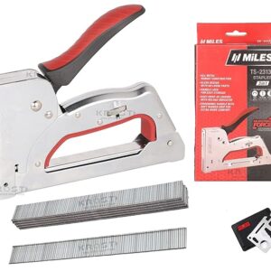 Miles All Metal Body Ts-2313A Gun Tacker, Staple Gun with Brad Nails(18 Gauge) 5000pcs (TS2313A+ F8+Stencil)