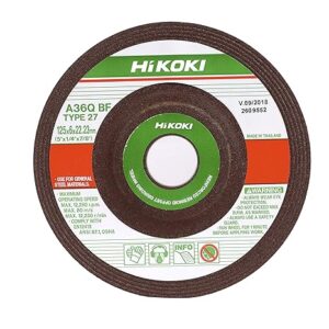 HiKOKI 700125 5 inch Grinding Wheel, Black (25 Pieces)