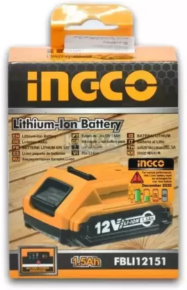 INGCO FBLI12151 12V Lithium-Ion Battery Pack for 12V Multiple Tools Lithium Solar Battery (20 V)