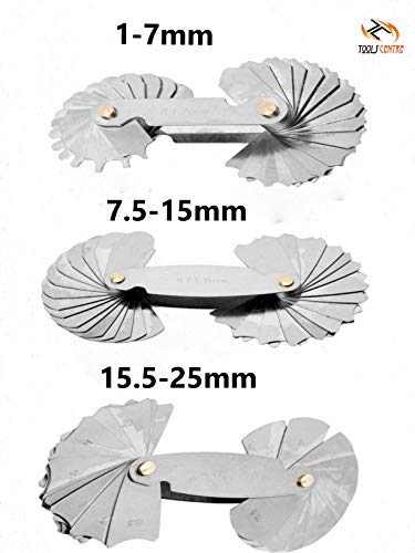 KROST Precision Radius Gauge Set, 1-25 Mm, Silver