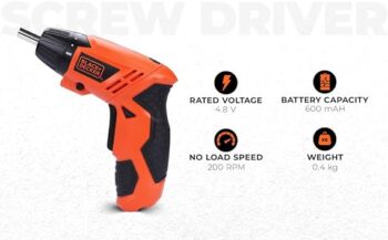 BLACK+DECKER KC4815 200 RPM Cordless Screwdriver Set Ni-Cd